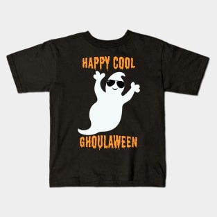 Happy Cool Ghoulaween Cool Ghost With Sunglasses Kids T-Shirt